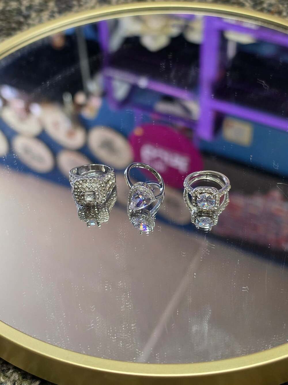 Unbranded CZ Halo Ring Size 7 Silver